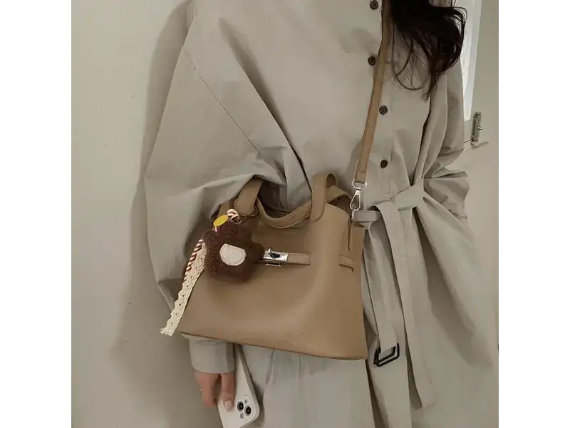 UZ Wholesale Store Retro Women's Crossbody Bucket Bag Casual Work Tote - Khaki