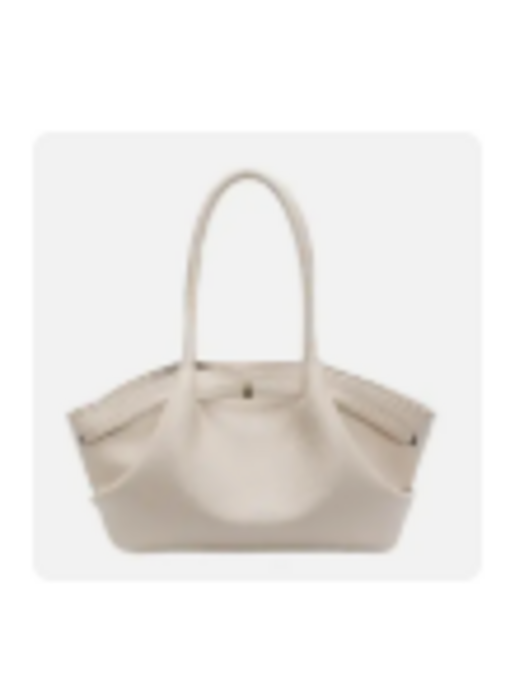 Wide Medium Tote Bag - Beige