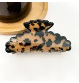 TheDivaSoap Wavy Edge Acetate Hair Claw Clip, Stylish Marble Design | Brown