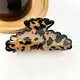 Wavy Edge Acetate Hair Claw Clip, Stylish Marble Design | Brown