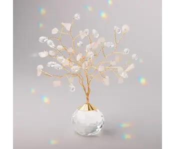 Suncatcher Tree of Life - Rose Quartz/Love/Gold