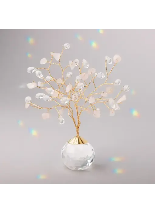 Suncatcher Tree of Life - Rose Quartz/Love/Gold