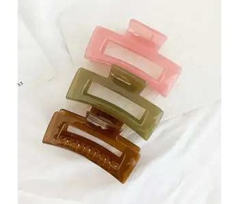 Jumbo Jelly Hair Clips - Olive
