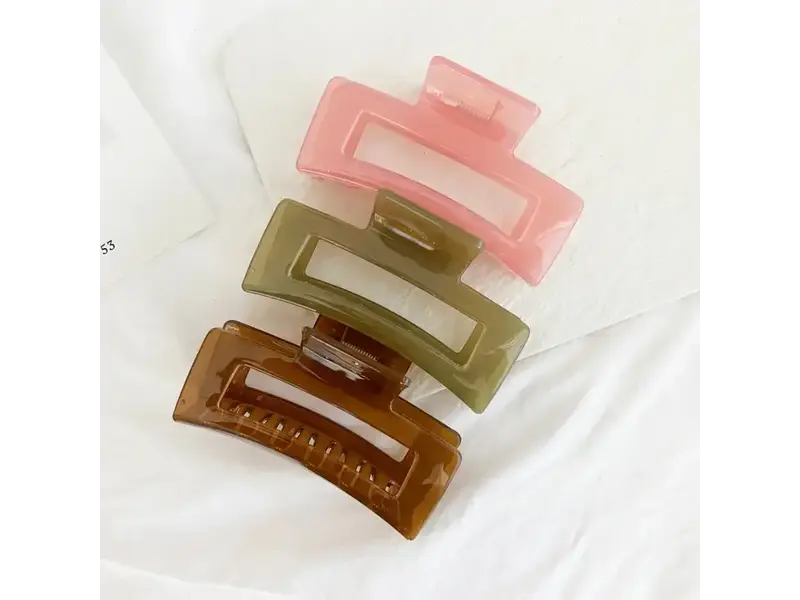 LoveLina Jumbo Jelly Hair Clips - Olive