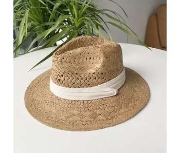 Straw Cowboy Summer Hat with Hatband