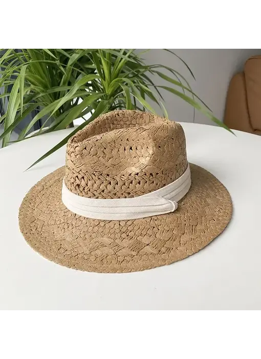 Straw Cowboy Summer Hat with Hatband