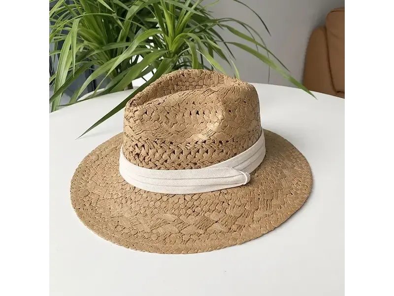 Straw Cowboy Summer Hat with Hatband
