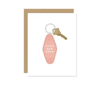 Motel Keychain Happy New Home Card