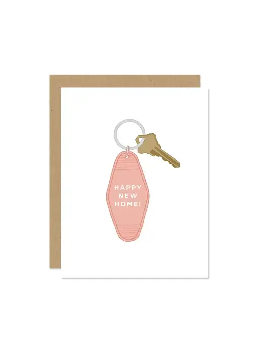 Motel Keychain Happy New Home Card