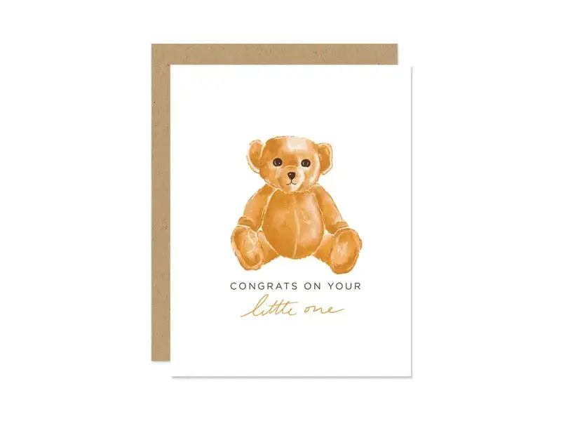 Maddon and Co Teddy Bear Congrats Baby Card