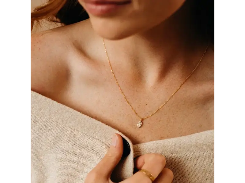 Ofina Jewelry CZ Floral GF Necklace