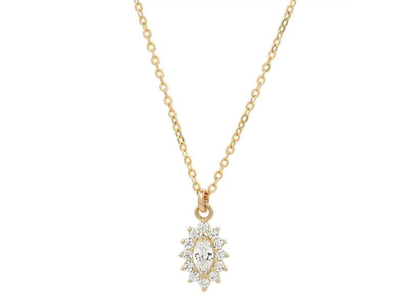 Ofina Jewelry CZ Floral GF Necklace
