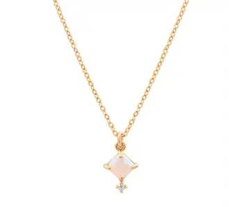 Square Prong Opal CZ GF Necklace