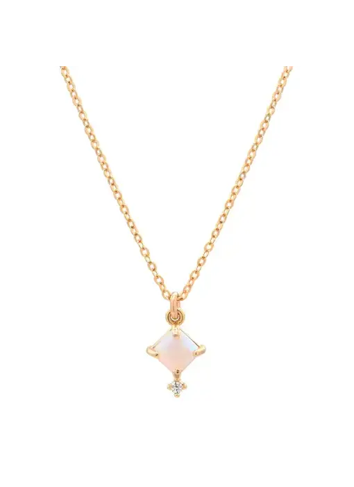 Square Prong Opal CZ GF Necklace