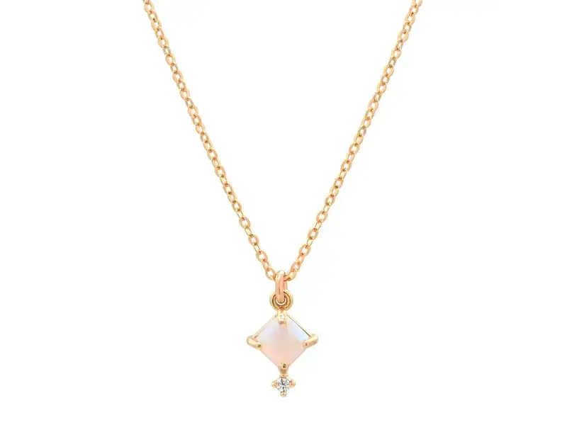 Ofina Jewelry Square Prong Opal CZ GF Necklace
