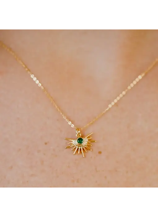 Green CZ Starburst GF Necklace