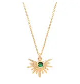 Ofina Jewelry Green CZ Starburst GF Necklace