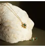 Ofina Jewelry Green CZ Starburst GF Necklace