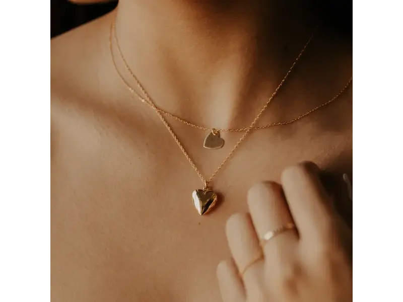 Ofina Jewelry Smooth Heart Locket GF Necklace