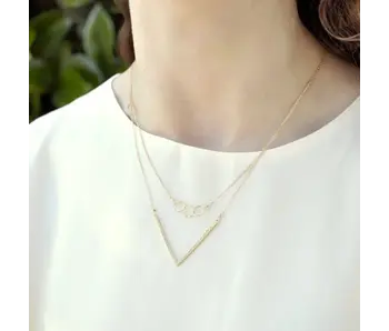 Tiny Triple Diamond Cut Circles GF Necklace