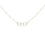 Ofina Jewelry Tiny Triple Diamond Cut Circles GF Necklace