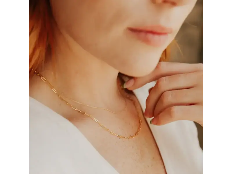 Ofina Jewelry 18" Thin Paperclip Goldfilled Necklace