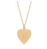 Ofina Jewelry Star CZ Heart Locket GF Necklace