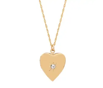Star CZ Heart Locket GF Necklace