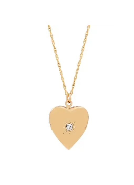 Star CZ Heart Locket GF Necklace