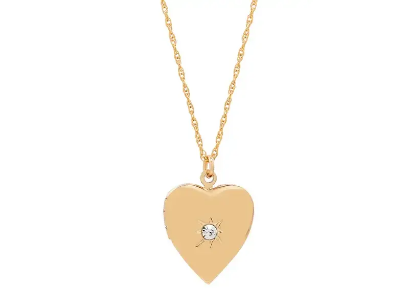 Ofina Jewelry Star CZ Heart Locket GF Necklace
