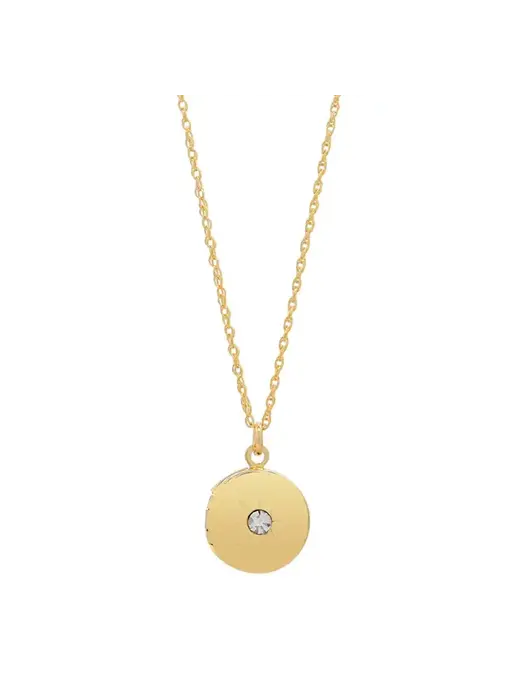 Round CZ Star Locket GF Necklace