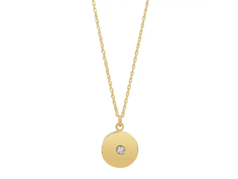 Ofina Jewelry Round CZ Star Locket GF Necklace