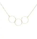 Ofina Jewelry Triple Diamond Cut Circles GF Necklace