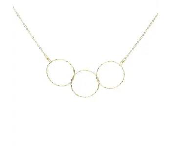 Triple Diamond Cut Circles GF Necklace