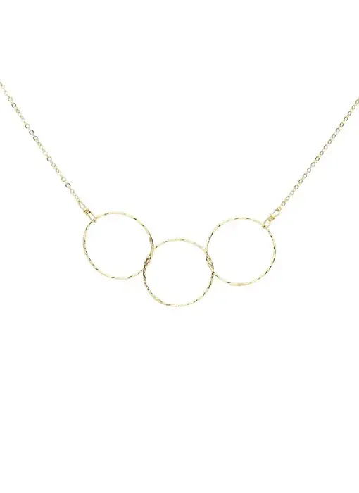 Triple Diamond Cut Circles GF Necklace