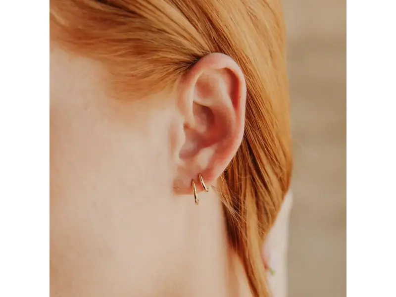Ofina Jewelry Thin Ear 11mm Huggies, Gold Vermeil