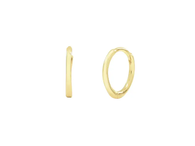 Ofina Jewelry Thin Ear 11mm Huggies, Gold Vermeil