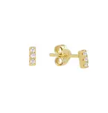 Ofina Jewelry Triple CZ Bar Studs, GV