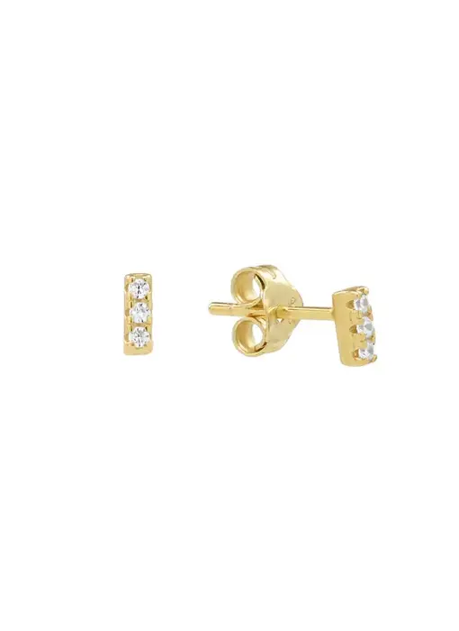 Triple CZ Bar Studs, GV