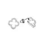 Ofina Jewelry CZ Clover Studs, Sterling Silver