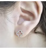 Ofina Jewelry CZ Clover Studs, Sterling Silver