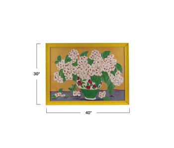 Moulded Composite Framed Canvas w/ Flowers in Vase (40x30)