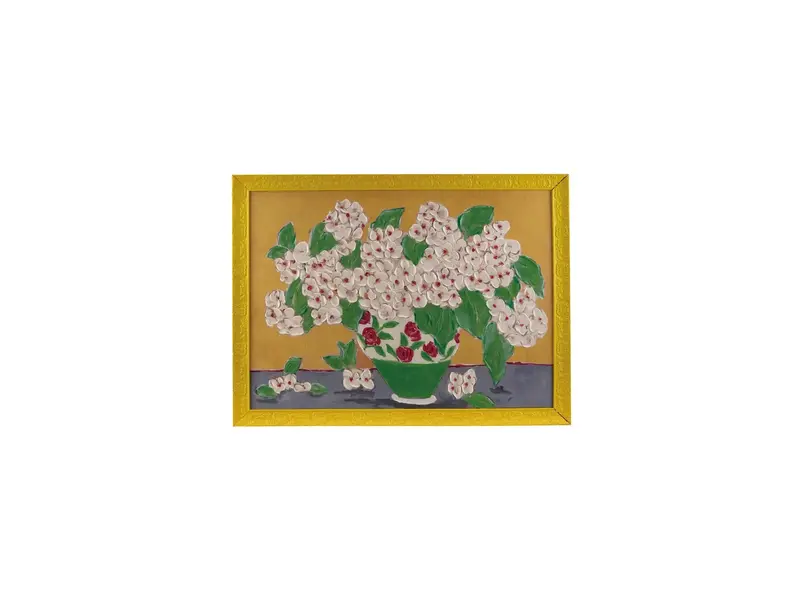 Creative Co-OP Moulded Composite Framed Canvas w/ Flowers in Vase (40x30)