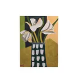 Creative Co-OP Wood Framed Canvas Wall Décor w/ Abstract Flowers in Vase Image (24x32)