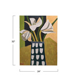 Creative Co-OP Wood Framed Canvas Wall Décor w/ Abstract Flowers in Vase Image (24x32)