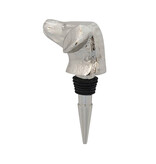 Creative Co-OP Cast Aluminum Dog Head Bottle Stopper in Kraft Box, Nickel Finish