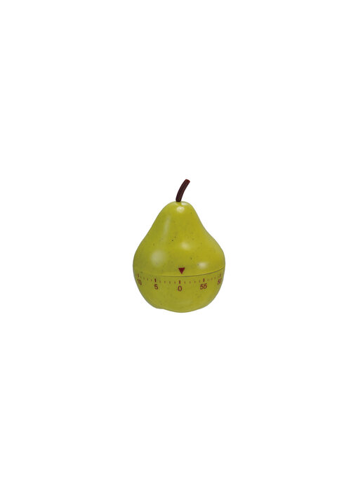Plastic Pear Shaped 1 Hour Twist Timer, Green & Brown