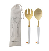 Creative Co-OP Stainless Steel Salad Servers with Goose Shaped Handles, Set of 2