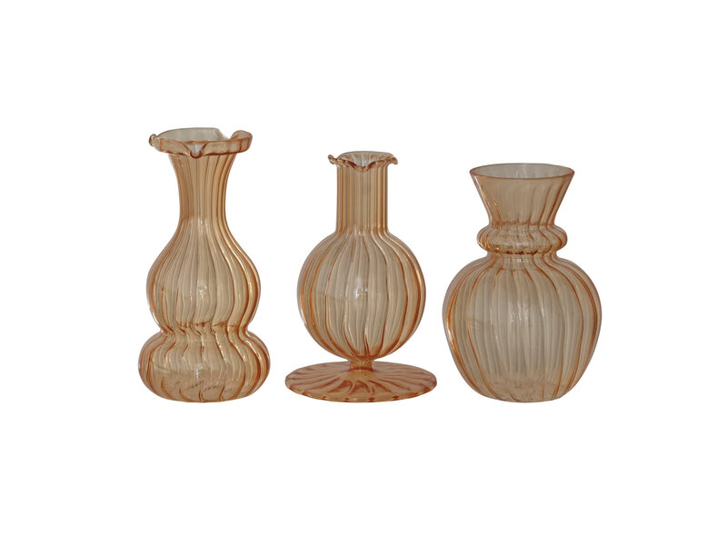 Creative Co-OP Hand-Blown Glass Vase, Apricot Color, 3 Styles