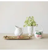 Creative Co-OP 32 oz. Stoneware Pitcher with Bow Shaped Handle
